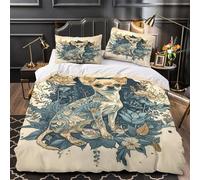 CherryBlossom Set Di Copripiumino Biancheria da letto microfibra morbida stampa di 3D cerniera nascosta incluso federe SoftPastelStyle copripiumino for bambini adulti ragazzi Super king（260x220cm）