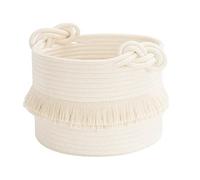 CherryNow Piccoli cestini portaoggetti in corda di cotone per pannolini, coperte, riviste e chiavi, graziosa decorazione per la cameretta dei bambini, contenitore per la casa, 24,9 x 17,8 cm, bianco