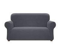 Cherrypark Copridivano altamente elasticizzato per divano a 2 posti, universale, impermeabile, a 2 posti, antiscivolo, con orlo elastico, protezione per mobili del soggiorno (M, grigio)