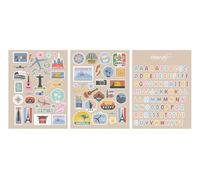 Cherub Baby Adesivi lavabili in lavastoviglie per bambini (oltre 130 pezzi) | Etichette impermeabili fai da te per bottiglie d'acqua, portapranzo | 3 fogli con decalcomanie Big Explorer