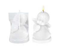 Cherub Silicone Mold Candle Maker Plaster Resin Crafting Tray | Flexible Non Stick Silicone Structure | Winter Holiday Party Favor Crafting, Desk Centerpiece Sculptural Molded Ornament Temp