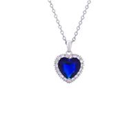 CHERUBIC Collana Titanic Heart of the Ocean, collana con ciondolo a forma di cuore con scritta "Forever Love" e zirconi brillanti, idea regalo per donne (bianco), Zirconia cubica, Zirconia cubica