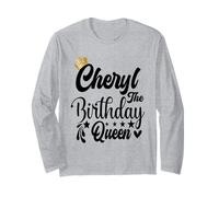 Cheryl The Birthday Queen Happy Birthday Shirt per Le Donne Maglia a Manica
