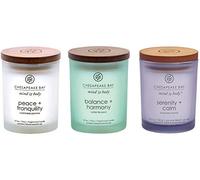 Chesapeake Bay Candle Set regalo con candela profumata Peace + Tranquility, Balance + Harmony, Serenity + Calm, in barattolo piccolo (confezione da 3), assortiti