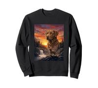 Chesapeake bay Retriever Amante Vintage Tramonto Foresta Arte Felpa