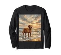 Chesapeake bay Retriever Dog at The Beach Opera d'Arte Maglia a Manica