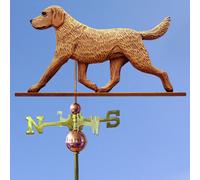 Chesapeake Bay Retriever Intagliato a Mano Dipinto Basswood Cane Banderuola