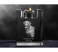 Chesapeake Bay Retriever, Kristall-Kerzenleuchter Con Cane, Crystal Animals