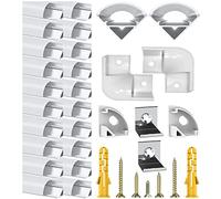 Chesbung 20 Pezzi Led Alluminio Profilo per Strisce LED, 1meter / 3.3ft Forma V Led Alluminio Canale Led Trunking, Profilo LED Striscia Diffusori, Profilo Led In Alluminio Con Copertura Bianca Lattea