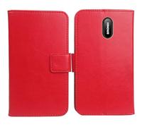 Cheshaoping Flip PU Pelle Case Wallet Cover Custodia Caso Guscio Protettiva Skin per Brondi Amico Home Nero 1.77" (Rosso)