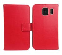 Cheshaoping Flip PU Pelle Case Wallet Cover Custodia Caso Guscio Protettiva Skin per BRONDI Amico UNICO+ 2" (Rosso)