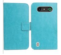 Cheshaoping Flip PU Pelle Case Wallet Cover Custodia Caso Guscio Protettiva Skin per Doro Aurora A10 PLUS 4.5" (Blu)