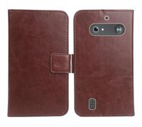 Cheshaoping Flip PU Pelle Case Wallet Cover Custodia Caso Guscio Protettiva Skin per Doro Leva E10 / E11 Doro DFB 0600 2.4" (Marrone)