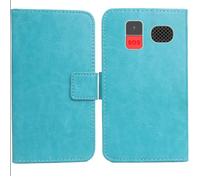 Cheshaoping Flip PU Pelle Case Wallet Cover Custodia Caso Guscio Protettiva Skin per Funker C120 Classic 4G / C140 Clasic 4G 1.8" (Blu)