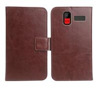 Cheshaoping Flip PU Pelle Case Wallet Cover Custodia Caso Guscio Protettiva Skin per Maxcom Comfort MM445 4G 2.8" (Marrone)