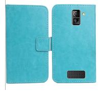 Cheshaoping Flip PU Pelle Case Wallet Cover Custodia Caso Guscio Protettiva Skin per Maxcom Comfort MM730 2.2" (Blu)