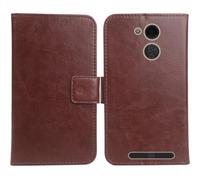 Cheshaoping Flip PU Pelle Case Wallet Cover Custodia Caso Guscio Protettiva Skin per Olympia NEO Mini 5" (Marrone)