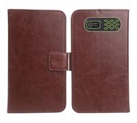 Cheshaoping Flip PU Pelle Case Wallet Cover Custodia Caso Guscio Protettiva Skin per Trevi FORTE 80 2" (Marrone)