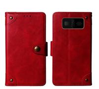 Cheshaoping in Vera Pelle Stand Portafoglio Cover Per Beafon SL230 LTE 4G 1.8" Premium Caso Case Copertina Custodia Guscio Protettiva Anti Urto e Graffi (Rosso)