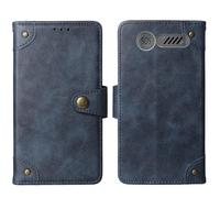 Cheshaoping in Vera Pelle Stand Portafoglio Cover Per Beghelli Salvalavita Phone SLV18 2.4" Premium Caso Case Copertina Custodia Guscio Protettiva Anti Urto e Graffi (Azzurro)