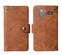 Cheshaoping in Vera Pelle Stand Portafoglio Cover Per Beghelli Salvalavita Phone SLV19 2.8" Premium Caso Case Copertina Custodia Guscio Protettiva Anti Urto e Graffi (Marrone)