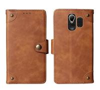 Cheshaoping in Vera Pelle Stand Portafoglio Cover Per BRONDI AMICO FAVOLOSO 2.8" Premium Caso Case Copertina Custodia Guscio Protettiva (Marrone)