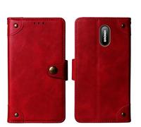 Cheshaoping in Vera Pelle Stand Portafoglio Cover Per Brondi Amico Home Nero 1.77" Premium Caso Case Copertina Custodia Guscio Protettiva Anti Urto e Graffi (Rosso)