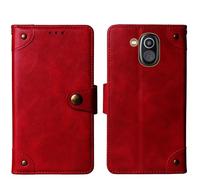 Cheshaoping in Vera Pelle Stand Portafoglio Cover Per BRONDI AMICO LEALE 2.4" Premium Caso Case Copertina Custodia Guscio Protettiva (Rosso)