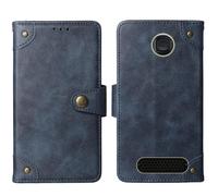 Cheshaoping in Vera Pelle Stand Portafoglio Cover Per BRONDI AMICO SUPERVOICE 2.8" Premium Caso Case Copertina Custodia Guscio Protettiva (Azzurro)