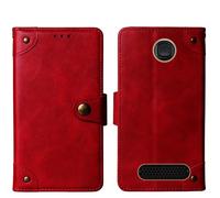 Cheshaoping in Vera Pelle Stand Portafoglio Cover Per BRONDI AMICO SUPERVOICE 2.8" Premium Caso Case Copertina Custodia Guscio Protettiva (Rosso)