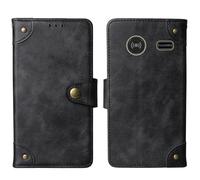 Cheshaoping in Vera Pelle Stand Portafoglio Cover Per Doro 2424 2.4" Premium Caso Case Copertina Custodia Guscio Protettiva (Nero)