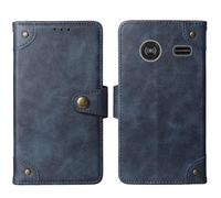 Cheshaoping in Vera Pelle Stand Portafoglio Cover Per Doro 2424 2.4" Premium Caso Case Copertina Custodia Guscio Protettiva (Azzurro)
