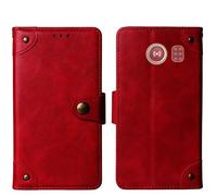 Cheshaoping in Vera Pelle Stand Portafoglio Cover Per Doro Leva L20 / Doro Leva L21 / Doro DFC-0520 2.8" Premium Caso Case Copertina Custodia Guscio Protettiva (Rosso)
