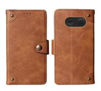 Cheshaoping in Vera Pelle Stand Portafoglio Cover Per Emporia JOY 4G 2.8" Premium Caso Case Copertina Custodia Guscio Protettiva Anti Urto e Graffi (Marrone)
