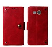 Cheshaoping in Vera Pelle Stand Portafoglio Cover Per Gigaset GL7 2.8" Premium Caso Case Copertina Custodia Guscio Protettiva Anti Urto e Graffi (Rosso)