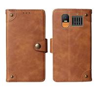 Cheshaoping in Vera Pelle Stand Portafoglio Cover Per Hammer 6 LTE 4G 2.4" Premium Caso Case Copertina Custodia Guscio Protettiva Anti Urto e Graffi (Marrone)