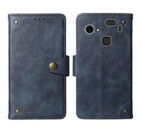 Cheshaoping in Vera Pelle Stand Portafoglio Cover Per HAMMER Blade 3 4G 6.2" Premium Caso Case Copertina Custodia Guscio Protettiva Anti Urto e Graffi (Azzurro)