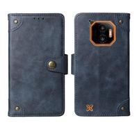 Cheshaoping in Vera Pelle Stand Portafoglio Cover Per HAMMER Energy X2 6.1" Premium Caso Case Copertina Custodia Guscio Protettiva Anti Urto e Graffi (Azzurro)