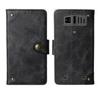 Cheshaoping in Vera Pelle Stand Portafoglio Cover Per Hammer H Rock LTE 2.4" Premium Caso Case Copertina Custodia Guscio Protettiva Anti Urto e Graffi (Nero)
