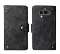 Cheshaoping in Vera Pelle Stand Portafoglio Cover Per JCB Tradesman 3 4G 2.8" Premium Caso Case Copertina Custodia Guscio Protettiva Anti Urto e Graffi (Nero)