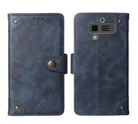 Cheshaoping in Vera Pelle Stand Portafoglio Cover Per JCB Tradesman 3 4G 2.8" Premium Caso Case Copertina Custodia Guscio Protettiva Anti Urto e Graffi (Azzurro)