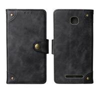 Cheshaoping in Vera Pelle Stand Portafoglio Cover Per MyPhone Rumba 2 2.4" Premium Caso Case Copertina Custodia Guscio Protettiva Anti Urto e Graffi (Nero)