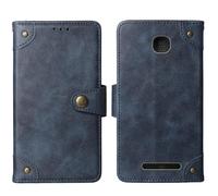 Cheshaoping in Vera Pelle Stand Portafoglio Cover Per MyPhone Rumba 2 2.4" Premium Caso Case Copertina Custodia Guscio Protettiva Anti Urto e Graffi (Azzurro)