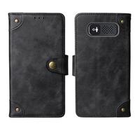 Cheshaoping in Vera Pelle Stand Portafoglio Cover Per Panasonic KX-TU550EXB 4G 2.8" Premium Caso Case Copertina Custodia Guscio Protettiva Anti Urto e Graffi (Nero)