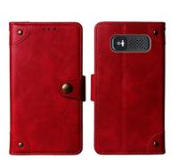 Cheshaoping in Vera Pelle Stand Portafoglio Cover Per Panasonic KX-TU550EXB 4G 2.8" Premium Caso Case Copertina Custodia Guscio Protettiva Anti Urto e Graffi (Rosso)