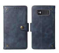 Cheshaoping in Vera Pelle Stand Portafoglio Cover Per Panasonic KX-TU550EXB 4G 2.8" Premium Caso Case Copertina Custodia Guscio Protettiva Anti Urto e Graffi (Azzurro)