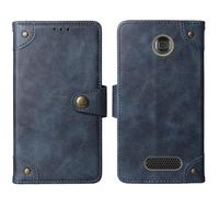 Cheshaoping in Vera Pelle Stand Portafoglio Cover Per SPC MAGNUS 2.8" Premium Caso Case Copertina Custodia Guscio Protettiva Anti Urto e Graffi (Azzurro)