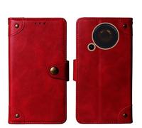 Cheshaoping in Vera Pelle Stand Portafoglio Cover Per Trevi FORTE 70 2.4" Premium Caso Case Copertina Custodia Guscio Protettiva Anti Urto e Graffi (Rosso)