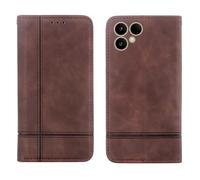 Cheshaoping Retro Pelle Cover Case Per Fairphone 6 5G 6.31 inch Case Copertina Custodia Magnet Guscio Protettiva Anti Urto e Graffi (Marrone scuro)