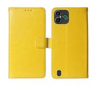 Cheshaoping Stand Custodia in PU Pelle Case Per Doro Aurora A30 PLUS 6.1" Premium Portafoglio Guscio Protettiva Anti Urto e Graffi (Giallo)